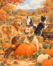 Load image into Gallery viewer, Viral Pet Fall Prints- Dog Breeds at a Pumpkin Patch