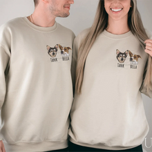 Load image into Gallery viewer, Custom Embroidered Pet Portrait Sweatshirt, Unisex