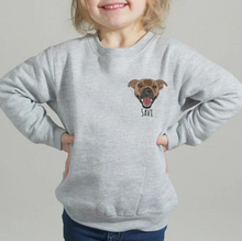 Load image into Gallery viewer, Custom EMBROIDERED Pet Sweatshirt for Kids