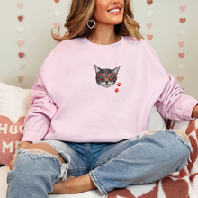 Load image into Gallery viewer, Embroidered Custom Pet Sweatshirt with hearts, UNISEX, Full Color