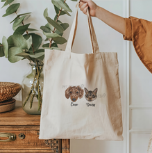 Load image into Gallery viewer, Custom Embroidered Pet Portrait Canvas Tote