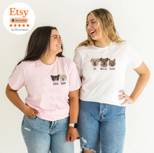 Load image into Gallery viewer, Custom Embroidered Pet Portrait T-shirt, Unisex