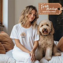 Load image into Gallery viewer, Custom Embroidered Pet Portrait T-shirt, Unisex