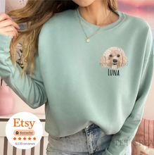 Load image into Gallery viewer, Custom Embroidered Pet Portrait Sweatshirt (Bella Canvas), Unisex