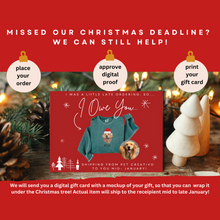 Load image into Gallery viewer, Embroidered Custom Pet Portrait T-Shirt for Christmas, UNISEX fit, Comfort Colors