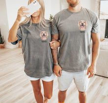 Load image into Gallery viewer, EMBROIDERED Pet Portrait UNISEX T-Shirt for Christmas, Custom Dog with Santa Hat Shirt, Dog Mom Gift, Personalized Dog Lover Christmas Gift