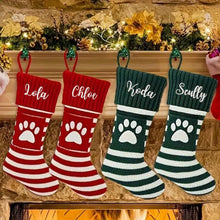 Load image into Gallery viewer, Custom EMBROIDERED Christmas Stockings, Custom Stocking for Dog, Personalized Dog Christmas Paw Stocking with Name, Dog Mom Christmas Gift