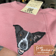 Load image into Gallery viewer, Custom Embroidered Pet Portrait Sweatshirt (Bella Canvas), Unisex