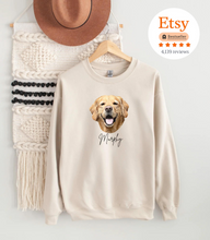 Load image into Gallery viewer, Custom Pet Portrait Sweatshirt (Printed, UNISEX)