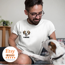 Load image into Gallery viewer, Custom Pet Portrait T-shirt for Men