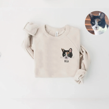 Load image into Gallery viewer, Custom Embroidered Pet Portrait Sweatshirt (Bella Canvas), Unisex