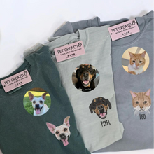 Load image into Gallery viewer, Custom Embroidered Pet Portrait T-shirt (Comfort Colors), Unisex