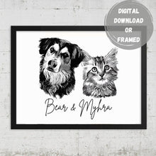 Load image into Gallery viewer, Custom Pet Portrait, Framed OR Digital Download