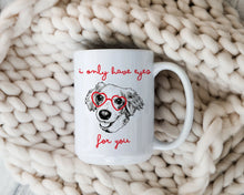 Load image into Gallery viewer, Custom Dog Mug with Heart Shaped Glasses, Valentine's Day Edition