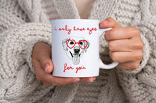 Load image into Gallery viewer, Custom Dog Mug with Heart Shaped Glasses, Valentine's Day Edition