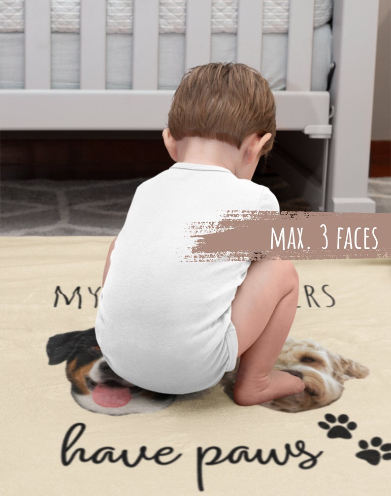 Personalized Baby Blanket with Dog Face Pet Creativo