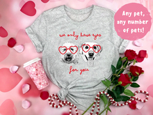Load image into Gallery viewer, Custom Pet T-shirt with Heart Glasses