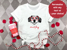 Load image into Gallery viewer, Custom Pet T-shirt with Heart Glasses