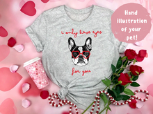Load image into Gallery viewer, Custom Pet T-shirt with Heart Glasses