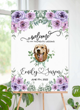 Load image into Gallery viewer, Custom Pet Wedding Welcome Sign- Digital Download