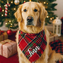 Load image into Gallery viewer, Custom Embroidered Pet Christmas Bandana
