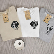 Load image into Gallery viewer, Embroidered Custom Pet Sweatshirt, UNISEX, B&amp;W
