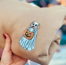 Load image into Gallery viewer, Dog Ghost Halloween Sweatshirt, Unisex &amp; Embroidered
