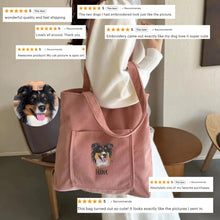 Load image into Gallery viewer, Custom Embroidered Pet Portrait Corduroy Bag

