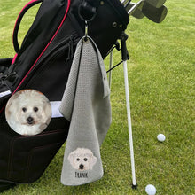 Load image into Gallery viewer, Custom Embroidered Pet Portrait Golf Towel
