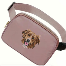 Load image into Gallery viewer, Custom Embroidered Pet Portrait Belt Bag
