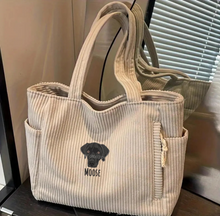 Load image into Gallery viewer, Custom Embroidered Pet Portrait Corduroy Bag
