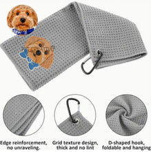 Load image into Gallery viewer, Custom Embroidered Pet Portrait Golf Towel
