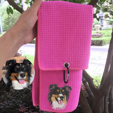 Load image into Gallery viewer, Custom Embroidered Pet Portrait Golf Towel
