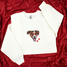 Load image into Gallery viewer, Embroidered Custom Pet Sweatshirt with hearts, UNISEX, Full Color
