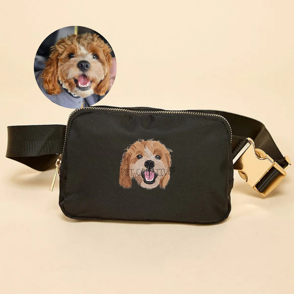 Custom Embroidered Pet Portrait Belt Bag