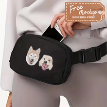 Load image into Gallery viewer, Custom Embroidered Pet Portrait Belt Bag
