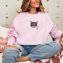 Load image into Gallery viewer, Embroidered Custom Pet Sweatshirt with hearts, UNISEX, Full Color
