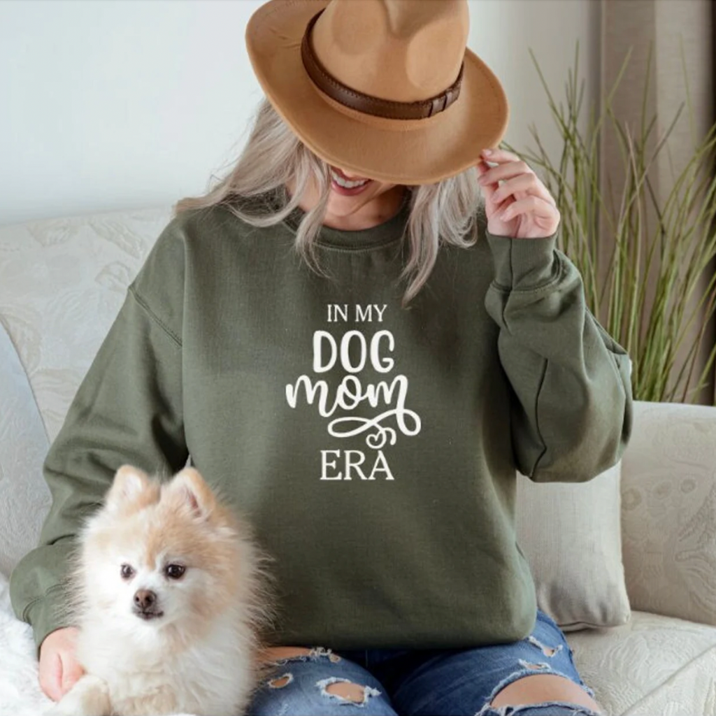 In My Dog Mom Era Sweatshirt, Embroidered