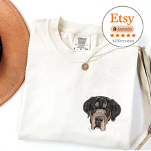 Load image into Gallery viewer, Custom Embroidered Pet Portrait T-shirt (Comfort Colors)
