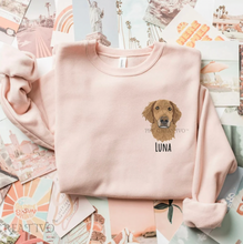 Load image into Gallery viewer, Custom Embroidered Pet Portrait Sweatshirt (Bella Canvas), Unisex
