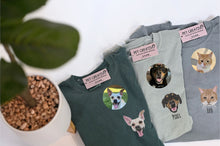 Load image into Gallery viewer, EMBROIDERED Pet Portrait UNISEX T-Shirt for Christmas, Custom Dog with Santa Hat Shirt, Dog Mom Gift, Personalized Dog Lover Christmas Gift
