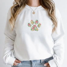 Load image into Gallery viewer, Custom Embroidered Paw Print Sweatshirt with Pet&#39;s Name on Sleeve
