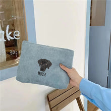 Load image into Gallery viewer, Custom Embroidered Pet Portrait Makeup Bag
