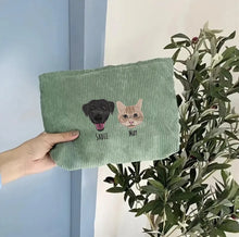 Load image into Gallery viewer, Custom Embroidered Pet Portrait Makeup Bag
