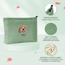 Load image into Gallery viewer, Custom Embroidered Pet Portrait Makeup Bag
