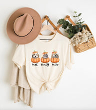 Load image into Gallery viewer, Personalized Dog Pumpkin Fall T-shirt, Pet Gifts, Funny Gift for Dog Mom, Custom Dog Portrait Autumn Shirt, Pet Pumpkin Face Shirt
