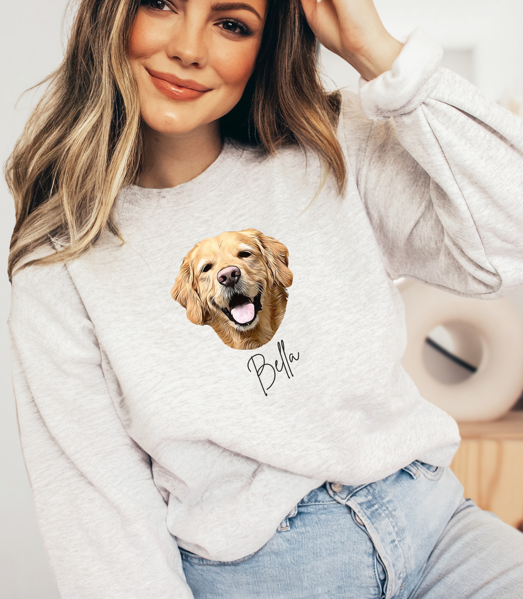 Custom Pet Portrait Sweatshirt (Printed)