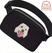 Load image into Gallery viewer, Custom Embroidered Pet Portrait Belt Bag
