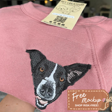 Load image into Gallery viewer, Custom Embroidered Pet Portrait Sweatshirt (Bella Canvas)
