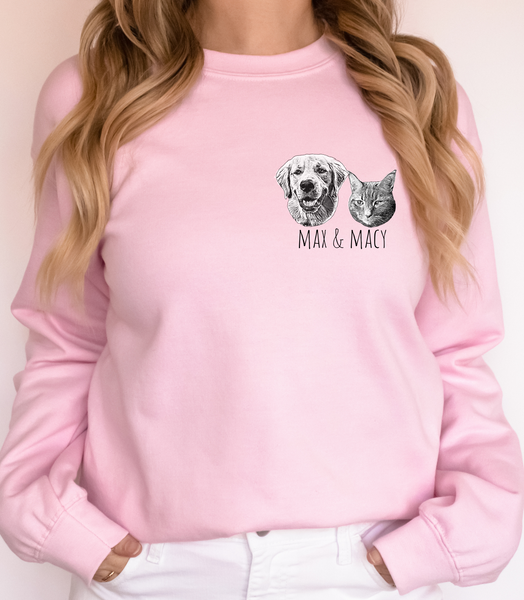 Custom Pet Portrait Sweatshirt (Printed, UNISEX)